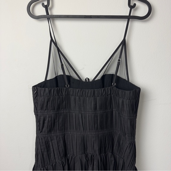 Moon River Black Bustier Midi Dress NWT Small Mesh Detail Anthropologie $160 - Picture 11 of 12